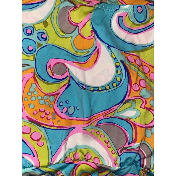 Trina Turk Cosmos Jumpsuit Womens XS CoverUp Vibrant Funky Colorful Green Aqua - Picture 7 of 10